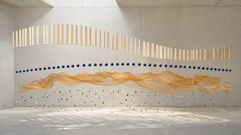 A gallery sculpture separates melody, pulse, ambient sustain and vocal reflection into interlocking layers.